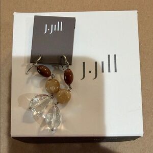 J. Jill Elegant Brown and Clear Drop Earrings and bracelet set
